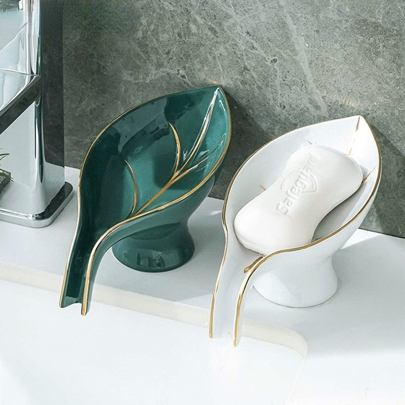 Luxury Leaf Ceramic Soap Dish